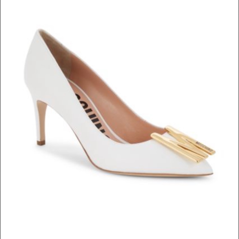 Moschino Monogram Leather Pumps